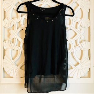 Express Black Sleeveless Studded Top